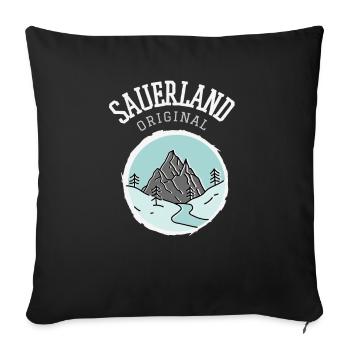 Sauerland Original | Dorfkind Wandern Wintersport - Sofakissenbezug 45 x 45 cm - Schwarz - Vorne
