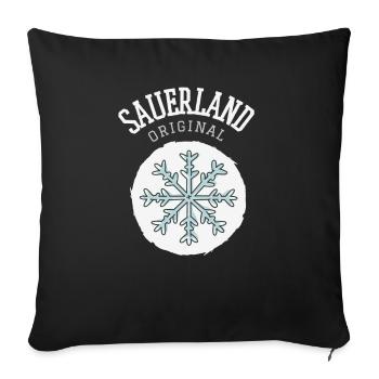 Sauerland Original | Dorfkind Wandern Wintersport - Sofakissenbezug 45 x 45 cm - Schwarz - Vorne