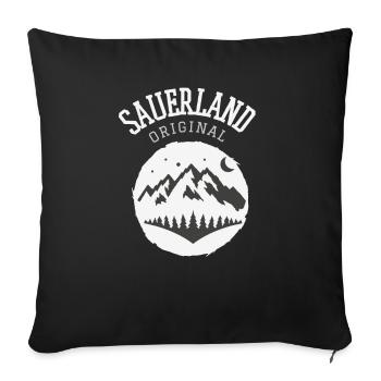 Sauerland Original | Dorfkind Wandern Wintersport - Sofakissenbezug 45 x 45 cm - Schwarz - Vorne
