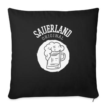 Sauerland Original | Dorfkind Wandern Wintersport - Sofakissenbezug 45 x 45 cm - Schwarz - Vorne