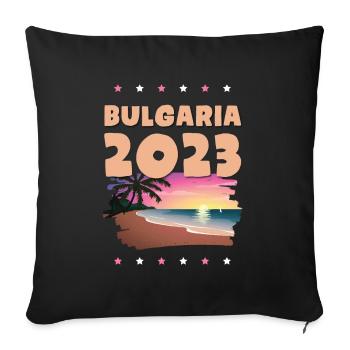 Bulgaria 2023 - Sofa pillowcase 17,3'' x 17,3'' (45 x 45 cm) - black - Front