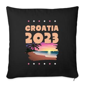 Croatia 2023 - Sofa pillowcase 17,3'' x 17,3'' (45 x 45 cm) - black - Front