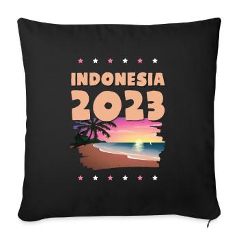 Indonesia 2023 - Sofa pillowcase 17,3'' x 17,3'' (45 x 45 cm) - black - Front