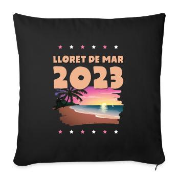 lloret de mar 2023 - Sofa pillowcase 17,3'' x 17,3'' (45 x 45 cm) - black - Front