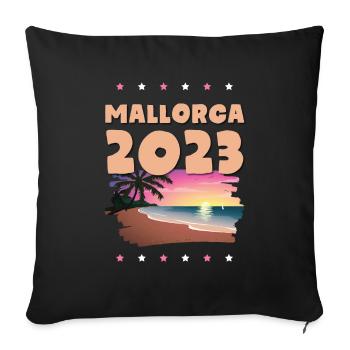 Majorque 2023 - Housse de coussin décorative 45 x 45 cm - noir - Devant