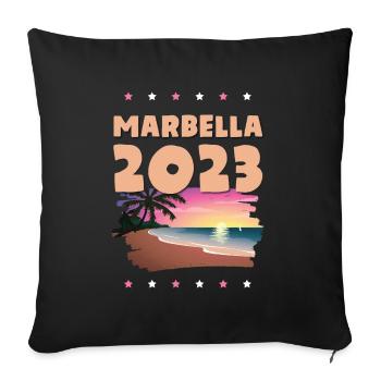 Marbella 2023 - Sofa pillowcase 17,3'' x 17,3'' (45 x 45 cm) - black - Front