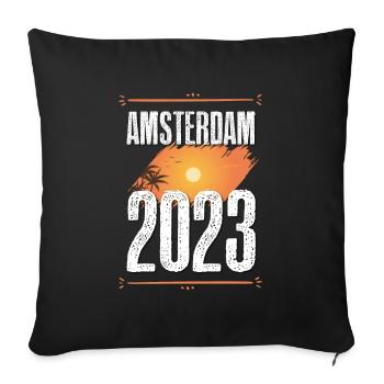 Amsterdam 2023 - Sofa pillowcase 17,3'' x 17,3'' (45 x 45 cm) - black - Front