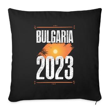 Bulgaria 2023 - Sofa pillowcase 17,3'' x 17,3'' (45 x 45 cm) - black - Front