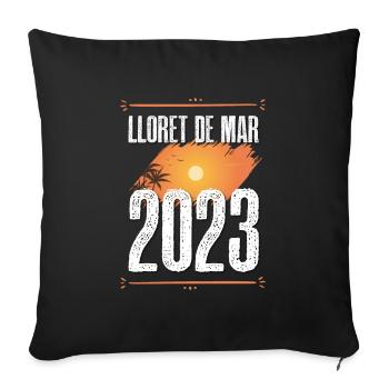 lloret de mar 2023 - Sofa pillowcase 17,3'' x 17,3'' (45 x 45 cm) - black - Front
