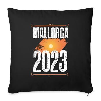 Majorque 2023 - Housse de coussin décorative 45 x 45 cm - noir - Devant