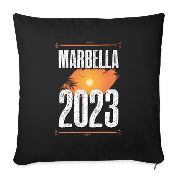 Marbella 2023 - Sofa pillowcase 17,3'' x 17,3'' (45 x 45 cm) - black - Front