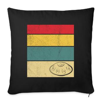 Handpan Music Love Retro Handpan - Housse de coussin décorative 45 x 45 cm - noir - Devant