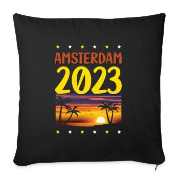 Amsterdam 2023 - Sofa pillowcase 17,3'' x 17,3'' (45 x 45 cm) - black - Front
