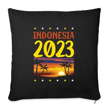 Indonésie 2023 - Housse de coussin décorative 45 x 45 cm - noir - Devant