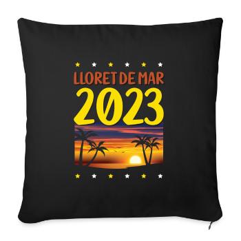 Lloret de Mar 2023 - Sofa pillowcase 17,3'' x 17,3'' (45 x 45 cm) - black - Front