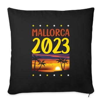 Majorque 2023 - Housse de coussin décorative 45 x 45 cm - noir - Devant