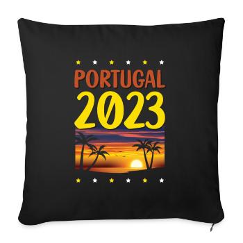 Portugal 2023 - Sofa pillowcase 17,3'' x 17,3'' (45 x 45 cm) - black - Front