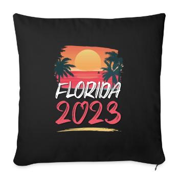 Florida 2023 - Sofa pillowcase 17,3'' x 17,3'' (45 x 45 cm) - black - Front