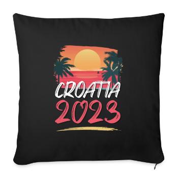 Croatia 2023 - Sofa pillowcase 17,3'' x 17,3'' (45 x 45 cm) - black - Front