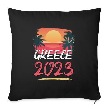 Greece 2023 - Sofa pillowcase 17,3'' x 17,3'' (45 x 45 cm) - black - Front