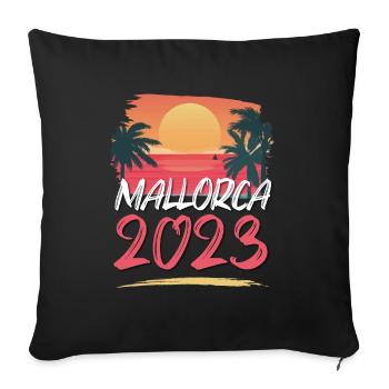 Majorque 2023 - Housse de coussin décorative 45 x 45 cm - noir - Devant