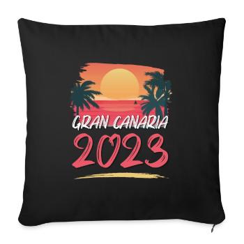 Gran Canaria 2023 - Sofa pillowcase 17,3'' x 17,3'' (45 x 45 cm) - black - Front