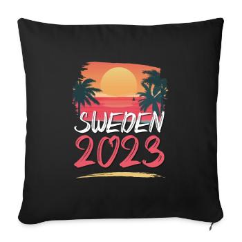 Suède 2023 - Housse de coussin décorative 45 x 45 cm - noir - Devant