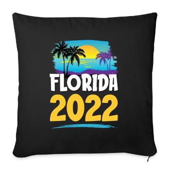 Florida 2023 - Sofa pillowcase 17,3'' x 17,3'' (45 x 45 cm) - black - Front