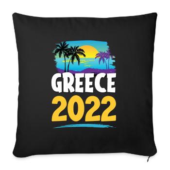 Greece 2023 - Sofa pillowcase 17,3'' x 17,3'' (45 x 45 cm) - black - Front