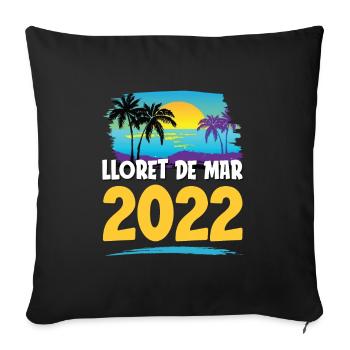 lloret de mar 2023 - Sofa pillowcase 17,3'' x 17,3'' (45 x 45 cm) - black - Front