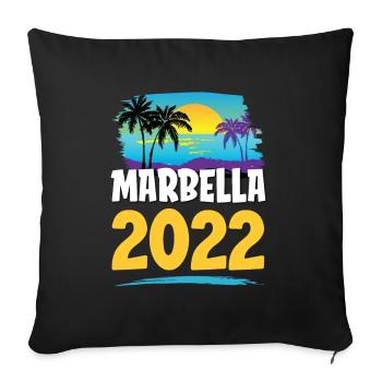 Marbella 2023 - Sofa pillowcase 17,3'' x 17,3'' (45 x 45 cm) - black - Front