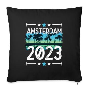 Amsterdam 2023 - Sofa pillowcase 17,3'' x 17,3'' (45 x 45 cm) - black - Front