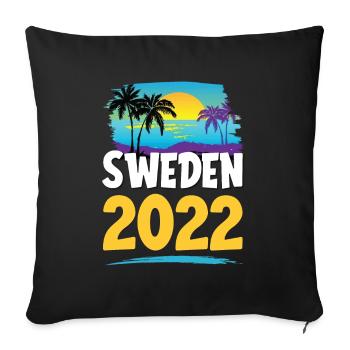 Suède 2023 - Housse de coussin décorative 45 x 45 cm - noir - Devant