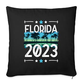 Florida 2023 - Sofa pillowcase 17,3'' x 17,3'' (45 x 45 cm) - black - Front