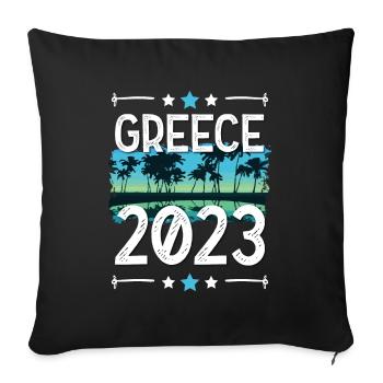 Greece 2023 - Sofa pillowcase 17,3'' x 17,3'' (45 x 45 cm) - black - Front