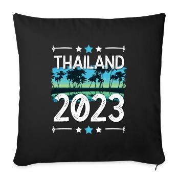 Thaïlande 2023 - Housse de coussin décorative 45 x 45 cm - noir - Devant