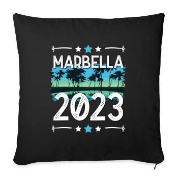 Marbella 2023 - Sofa pillowcase 17,3'' x 17,3'' (45 x 45 cm) - black - Front