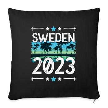 Suède 2023 - Housse de coussin décorative 45 x 45 cm - noir - Devant