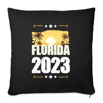 Florida 2023 - Sofa pillowcase 17,3'' x 17,3'' (45 x 45 cm) - black - Front