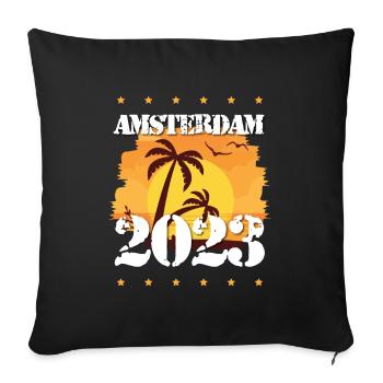 Amsterdam 2023 - Sofa pillowcase 17,3'' x 17,3'' (45 x 45 cm) - black - Front