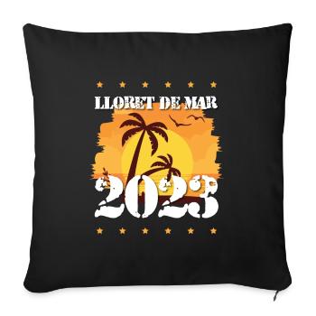 lloret de mar 2023 - Sofa pillowcase 17,3'' x 17,3'' (45 x 45 cm) - black - Front