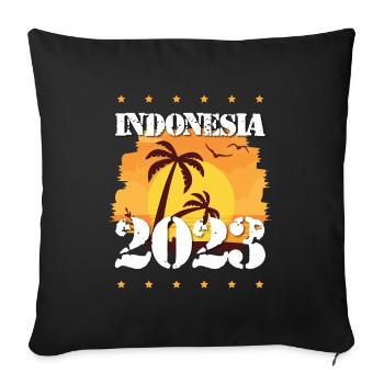 Indonésie 2023 - Housse de coussin décorative 45 x 45 cm - noir - Devant