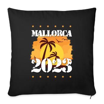 Majorque 2023 - Housse de coussin décorative 45 x 45 cm - noir - Devant