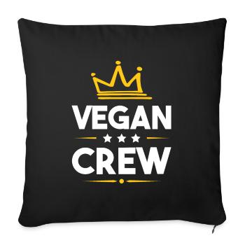 Vegan Crew - Sofa pillowcase 17,3'' x 17,3'' (45 x 45 cm) - black - Front