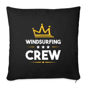 Windsurfing Crew - Sofakissenbezug 45 x 45 cm - Schwarz - Vorne