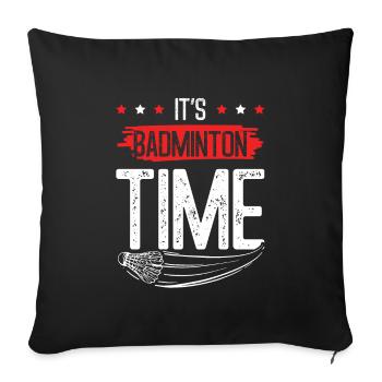 Heure du badminton - Housse de coussin décorative 45 x 45 cm - noir - Devant