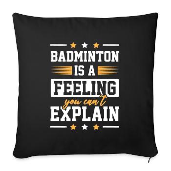 Badminton Sports - Sofa pillowcase 17,3'' x 17,3'' (45 x 45 cm) - black - Front