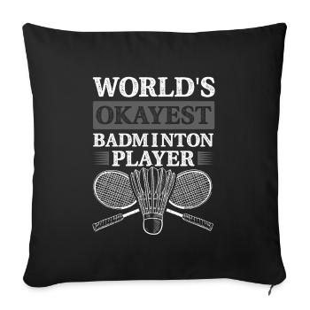Meilleur du monde de badminton - Housse de coussin décorative 45 x 45 cm - noir - Devant