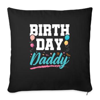 Papa d’anniversaire - Housse de coussin décorative 45 x 45 cm - noir - Devant