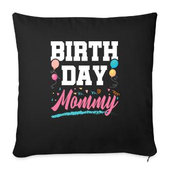 Anniversaire maman - Housse de coussin décorative 45 x 45 cm - noir - Devant